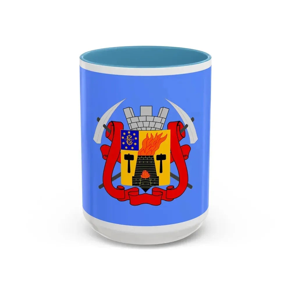 Flag of Luhansk Ukraine - Accent Coffee Mug 15oz Light Blue - Go Mug Yourself