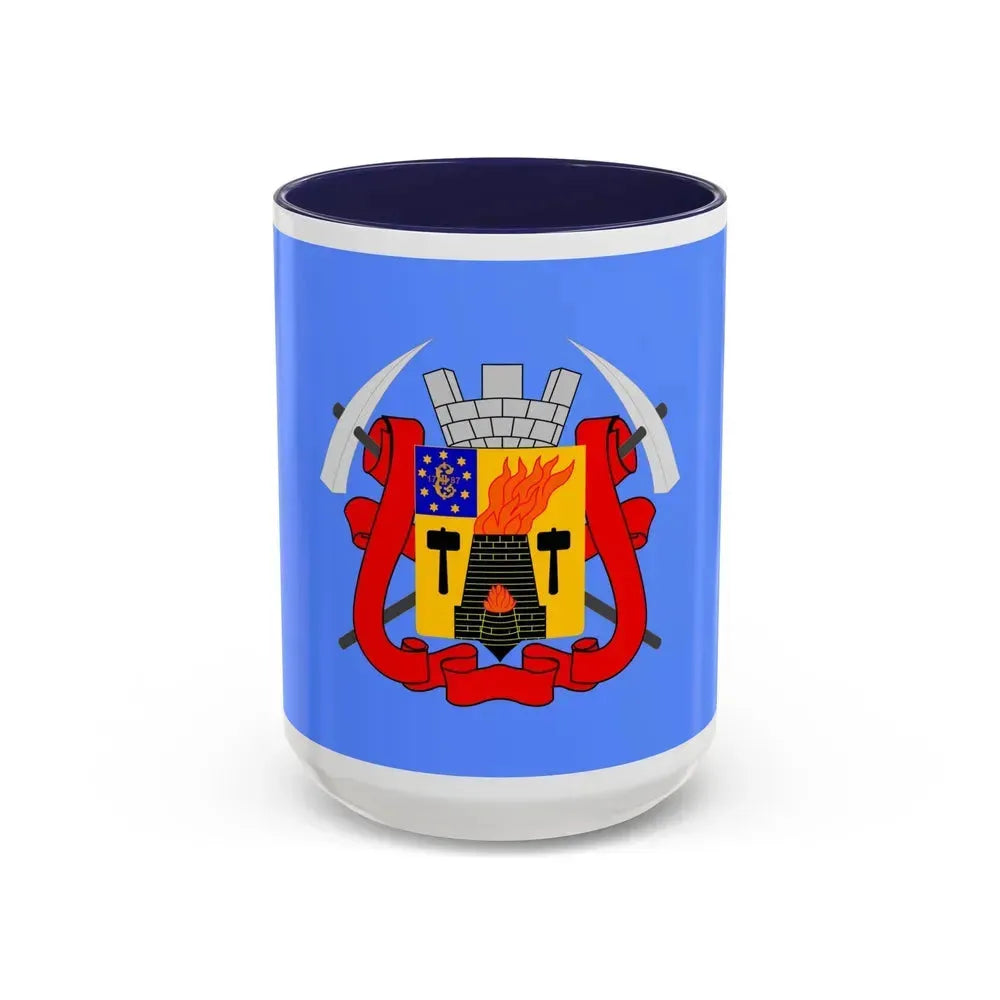 Flag of Luhansk Ukraine - Accent Coffee Mug 15oz Navy - Go Mug Yourself