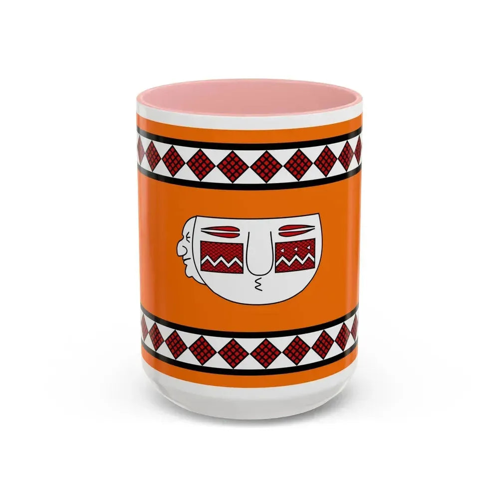 Flag of Lule people - Accent Coffee Mug 15oz Pink - Go Mug Yourself