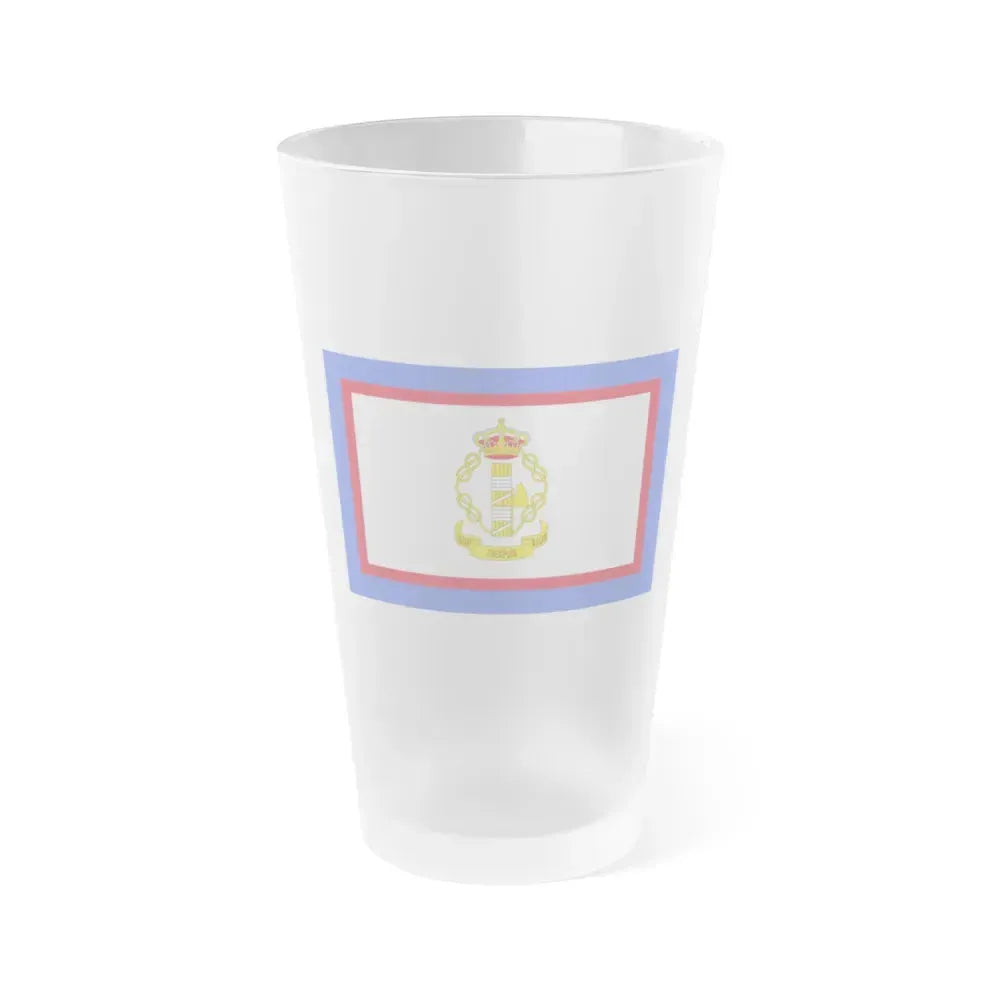 Flag of luogotenente generale in Albania of the Kingdom of Italy - Frosted Pint Glass 16oz 16oz Frosted - Go Mug Yourself