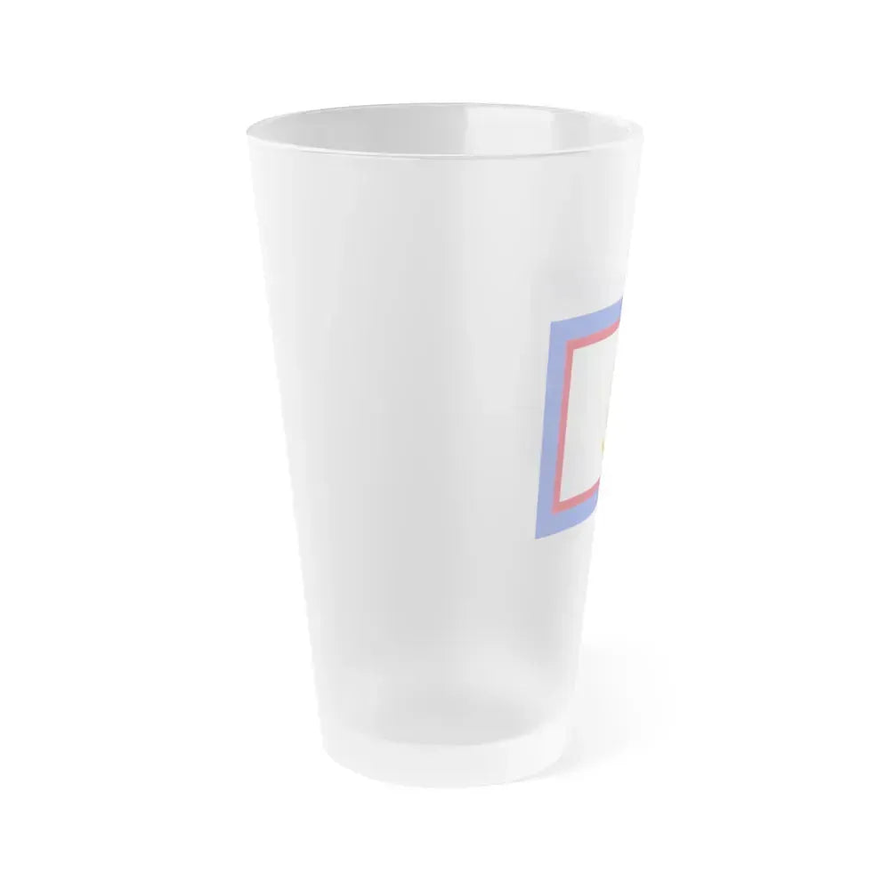 Flag of luogotenente generale in Albania of the Kingdom of Italy - Frosted Pint Glass 16oz - Go Mug Yourself