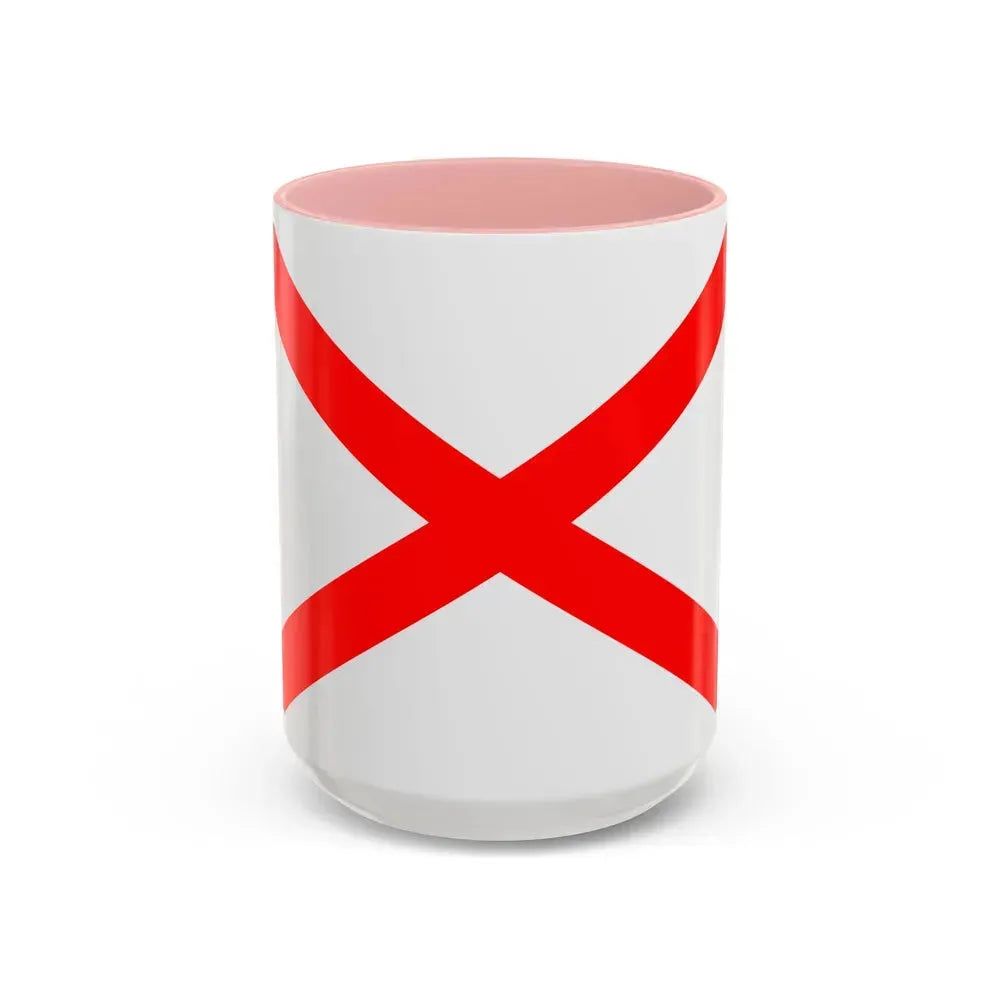 Flag of Luqa Malta - Accent Coffee Mug 15oz Pink - Go Mug Yourself