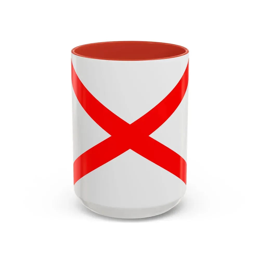 Flag of Luqa Malta - Accent Coffee Mug 15oz Red - Go Mug Yourself