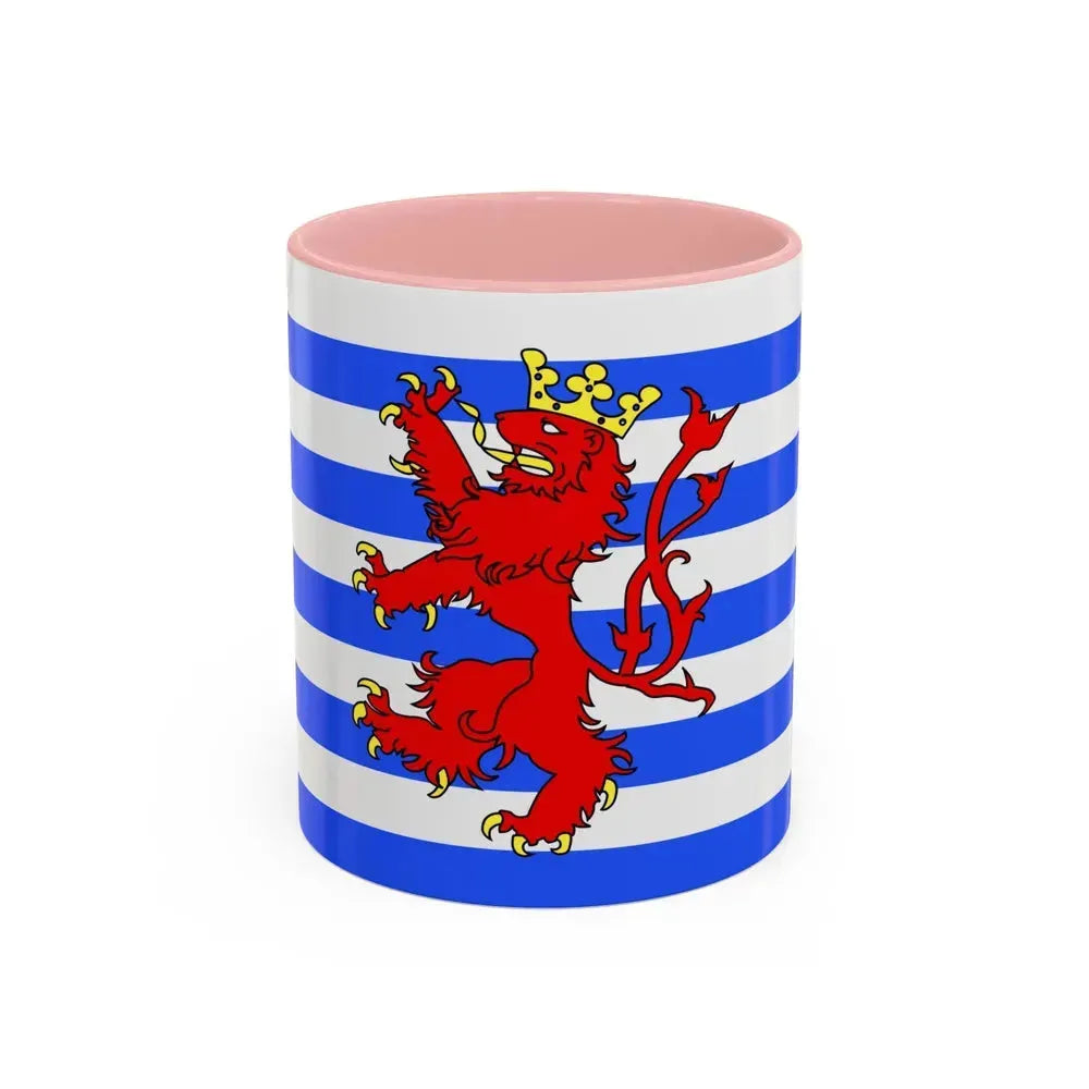 Flag of Luxembourg Belgium - Accent Coffee Mug 11oz Pink - Go Mug Yourself