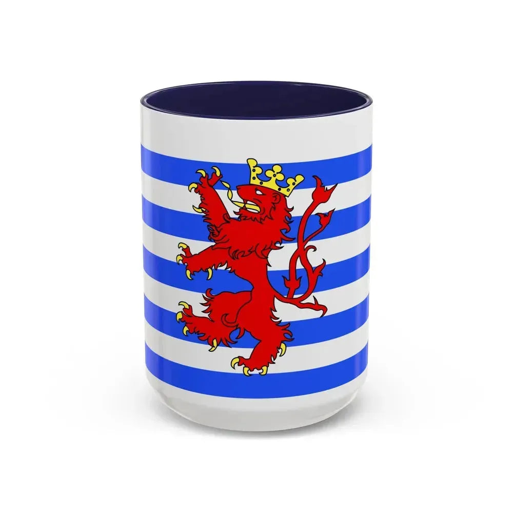Flag of Luxembourg Belgium - Accent Coffee Mug 15oz Navy - Go Mug Yourself