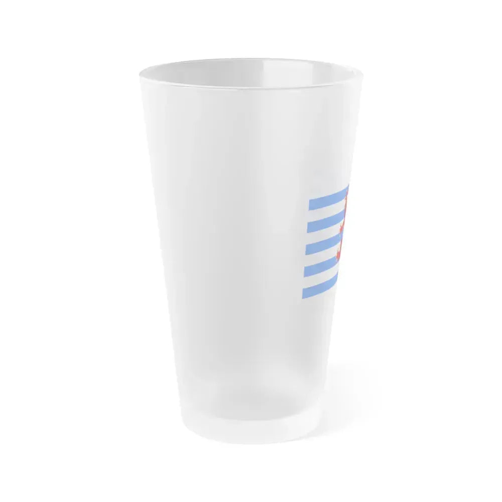 Flag of Luxembourg Belgium - Frosted Pint Glass 16oz - Go Mug Yourself