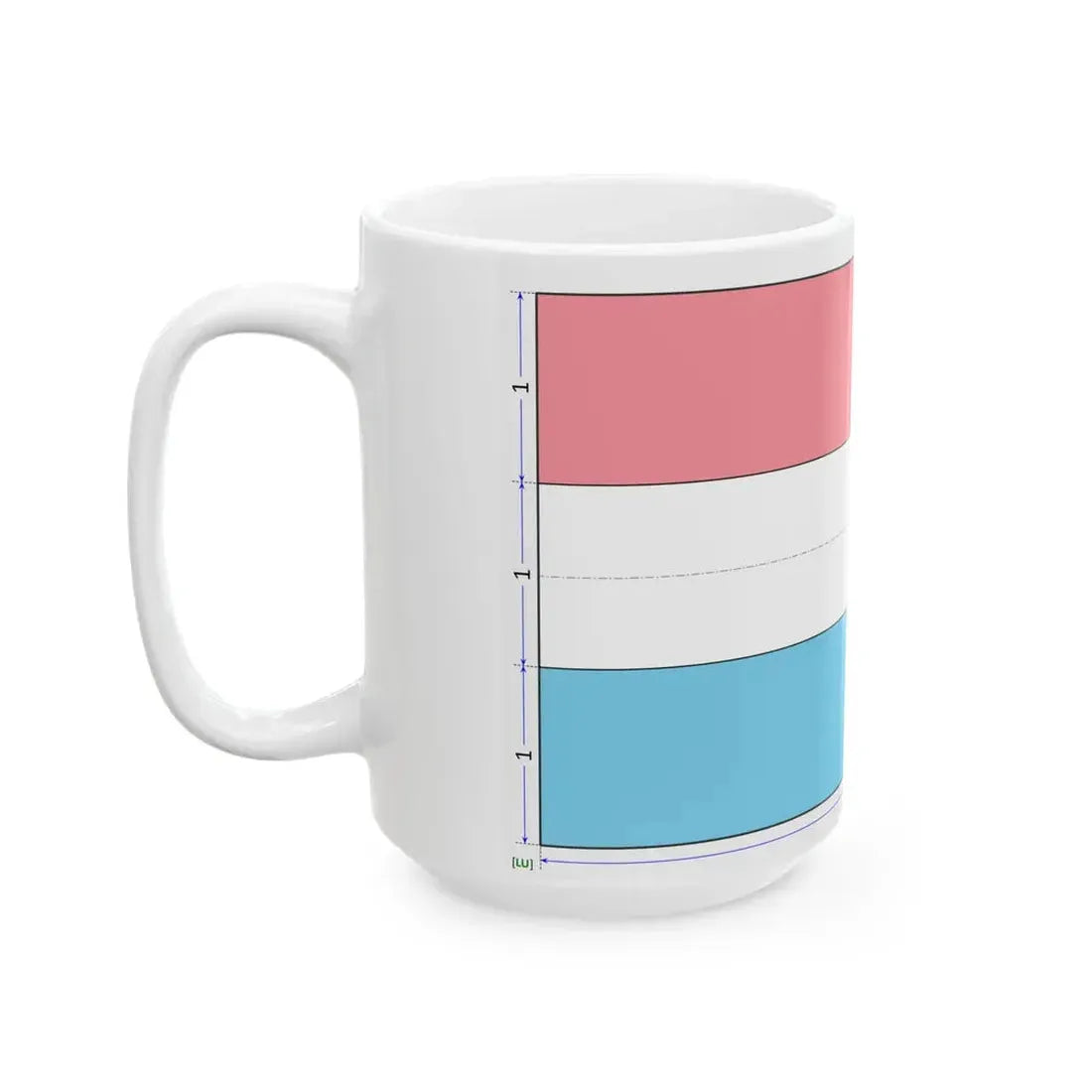 Flag of Luxembourg construction sheet (Luxembourg) White Coffee Mug - Go Mug Yourself