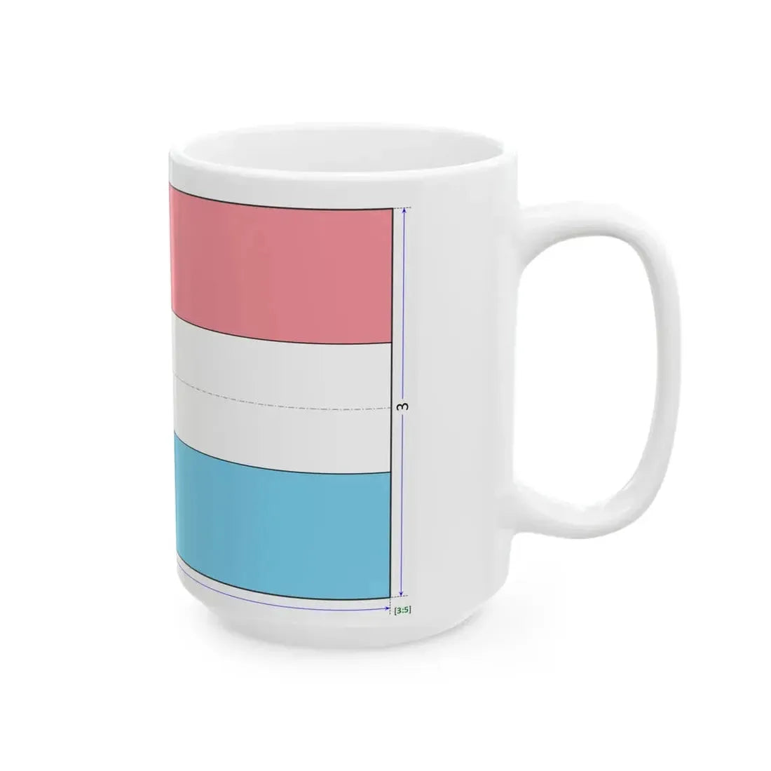 Flag of Luxembourg construction sheet (Luxembourg) White Coffee Mug - Go Mug Yourself