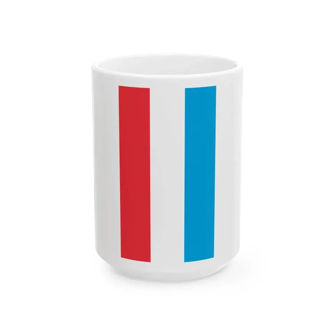 Flag of Luxembourg vertical (Luxembourg) White Coffee Mug 15oz - Go Mug Yourself