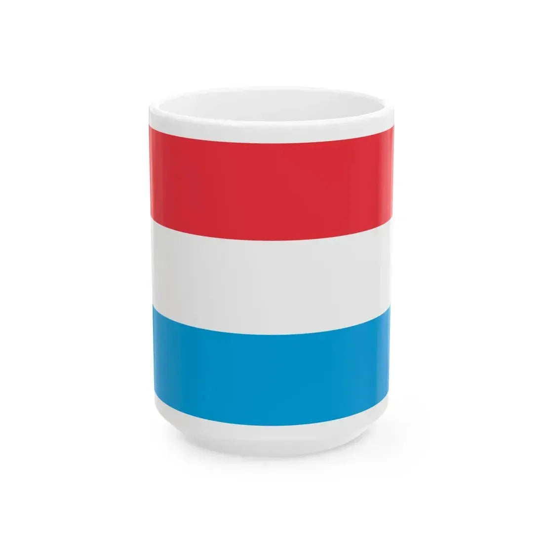 Flag of Luxembourg wide (Luxembourg) White Coffee Mug 15oz - Go Mug Yourself