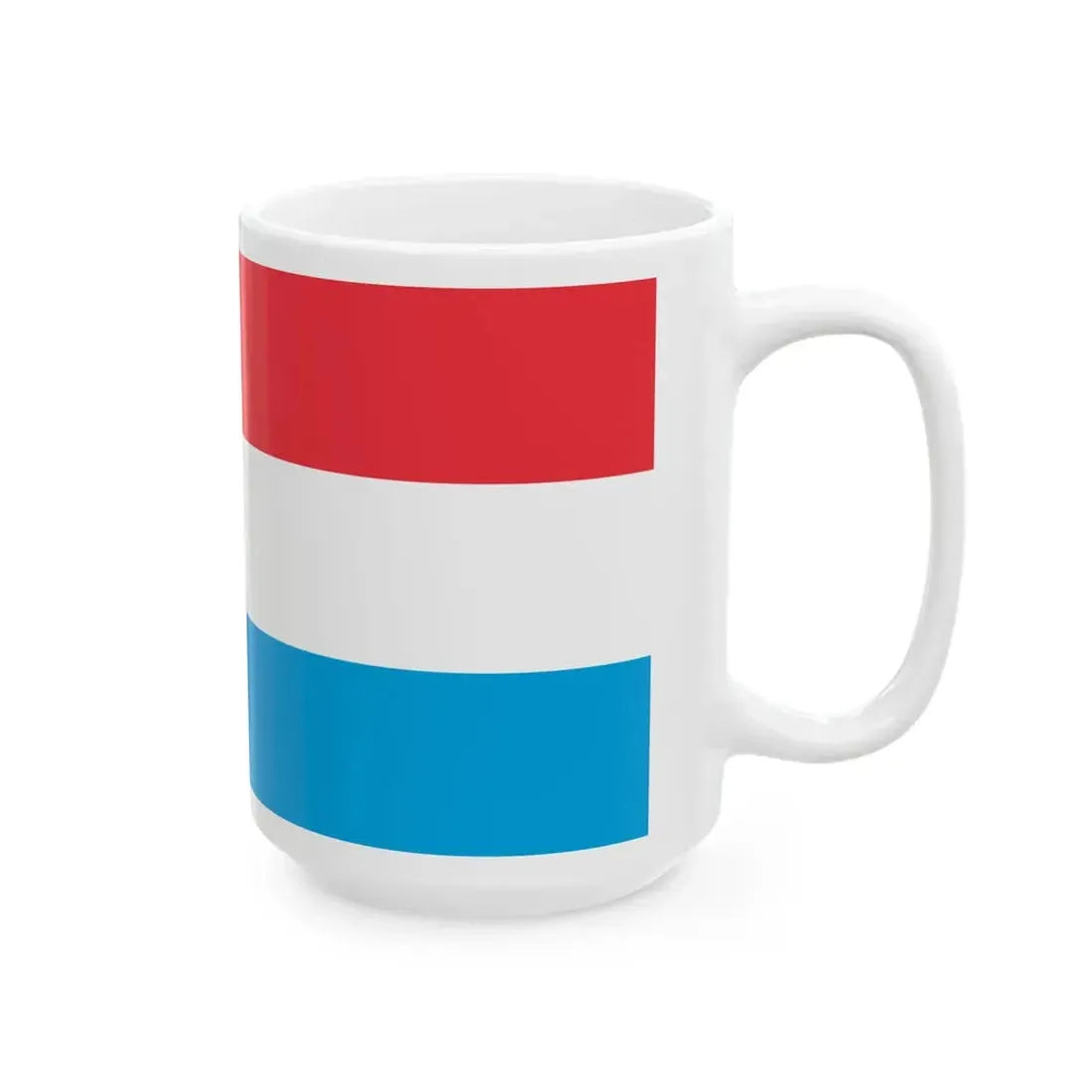 Flag of Luxembourg wide (Luxembourg) White Coffee Mug - Go Mug Yourself
