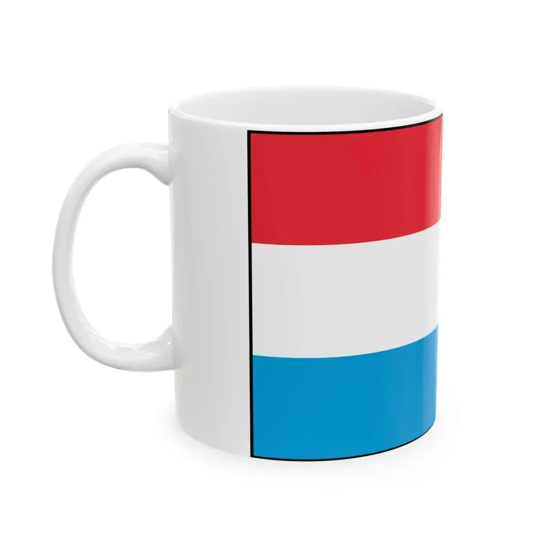 Flag of Luxembourg with border (Luxembourg) White Coffee Mug - Go Mug Yourself