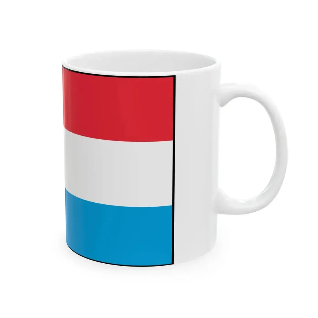 Flag of Luxembourg with border (Luxembourg) White Coffee Mug - Go Mug Yourself