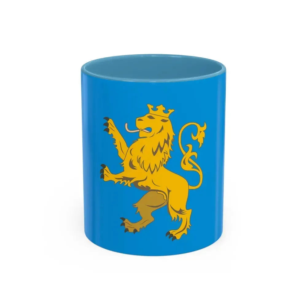 Flag of Lviv Oblast Ukraine - Accent Coffee Mug 11oz Light Blue - Go Mug Yourself