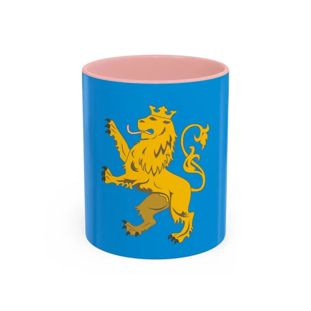 Flag of Lviv Oblast Ukraine - Accent Coffee Mug 11oz Pink - Go Mug Yourself