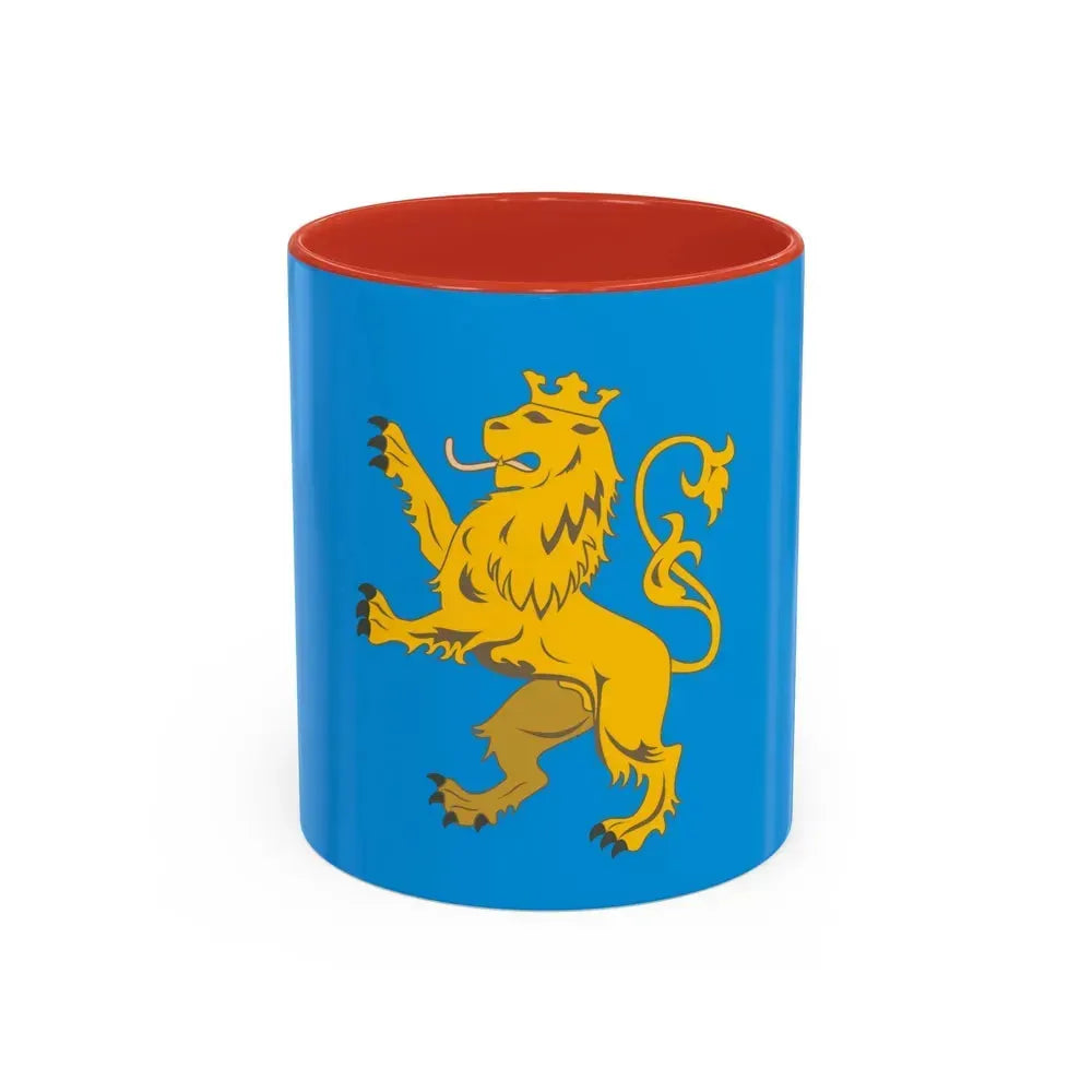 Flag of Lviv Oblast Ukraine - Accent Coffee Mug 11oz Red - Go Mug Yourself
