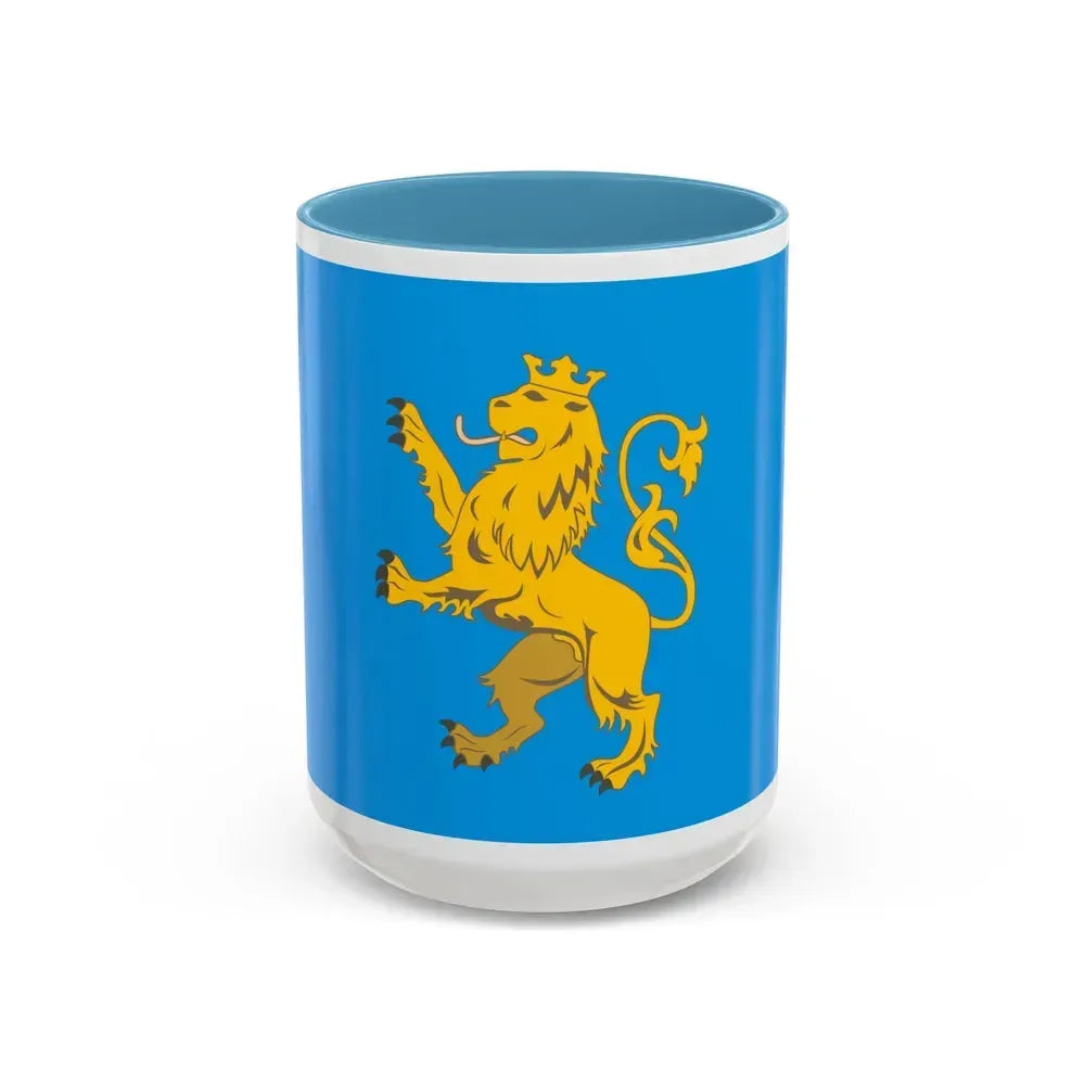 Flag of Lviv Oblast Ukraine - Accent Coffee Mug 15oz Light Blue - Go Mug Yourself