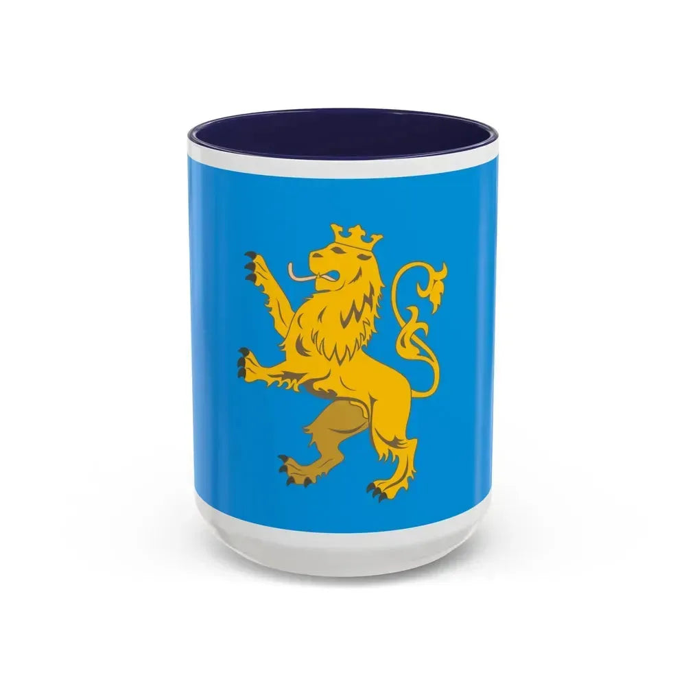 Flag of Lviv Oblast Ukraine - Accent Coffee Mug 15oz Navy - Go Mug Yourself