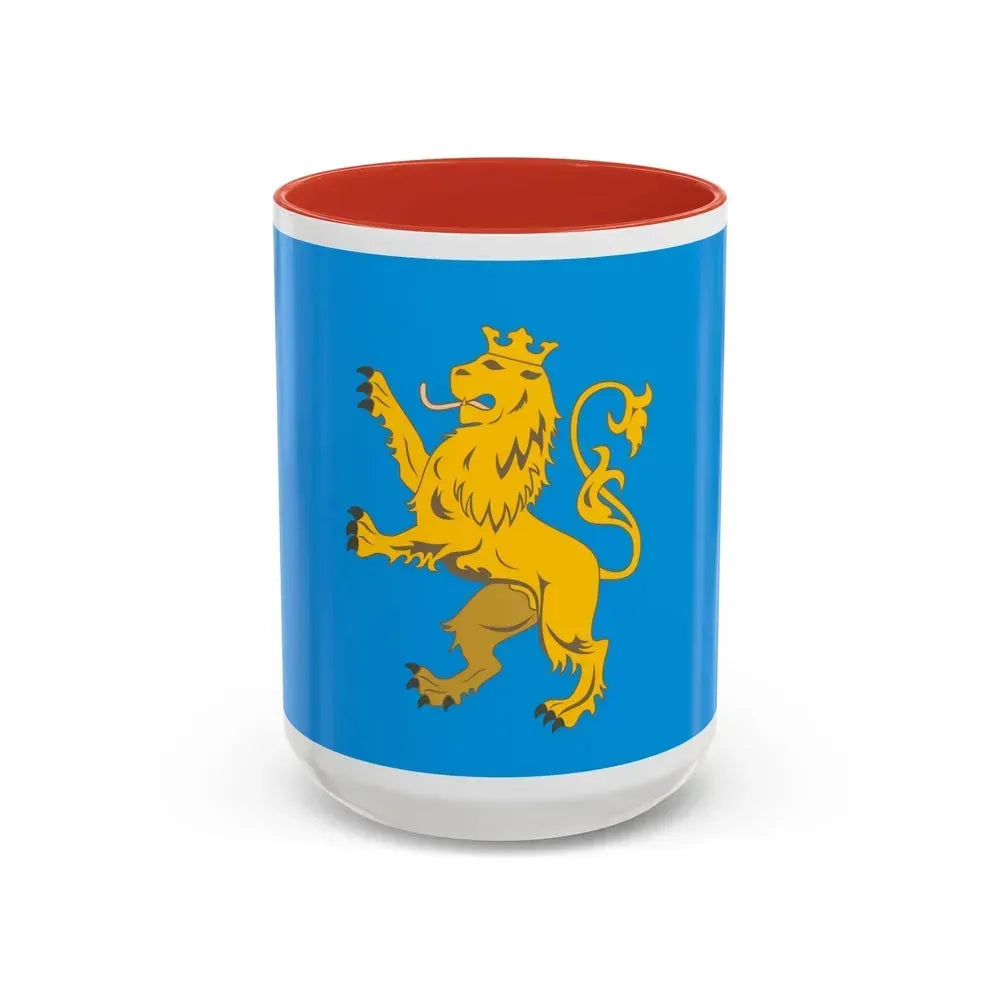 Flag of Lviv Oblast Ukraine - Accent Coffee Mug 15oz Red - Go Mug Yourself