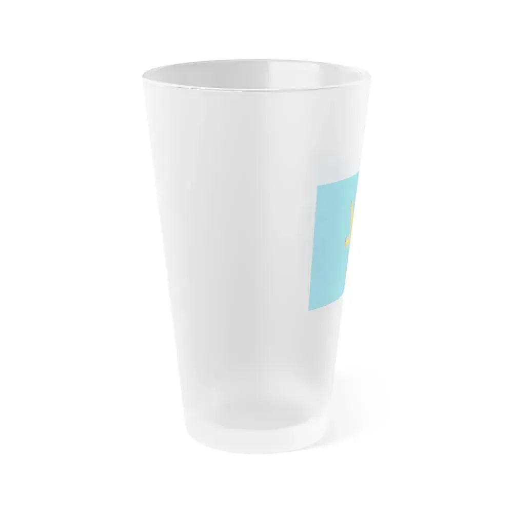 Flag of Lviv Oblast Ukraine - Frosted Pint Glass 16oz - Go Mug Yourself