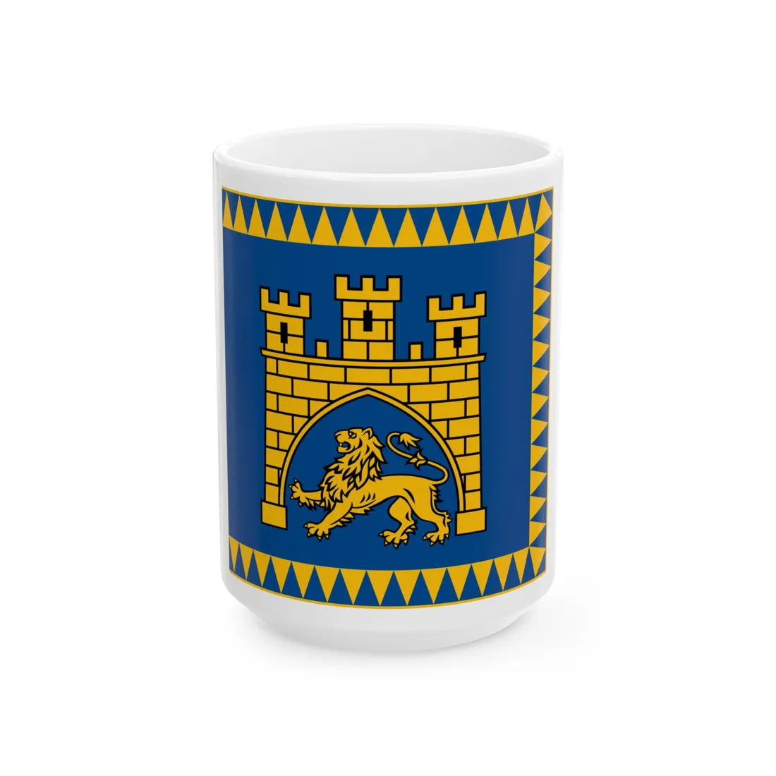 Flag of Lviv (Ukraine) White Coffee Mug 15oz - Go Mug Yourself