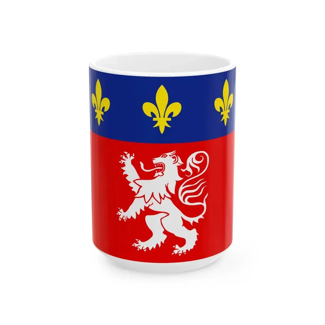 Flag of Lyonnais (Belgium) White Coffee Mug 15oz - Go Mug Yourself