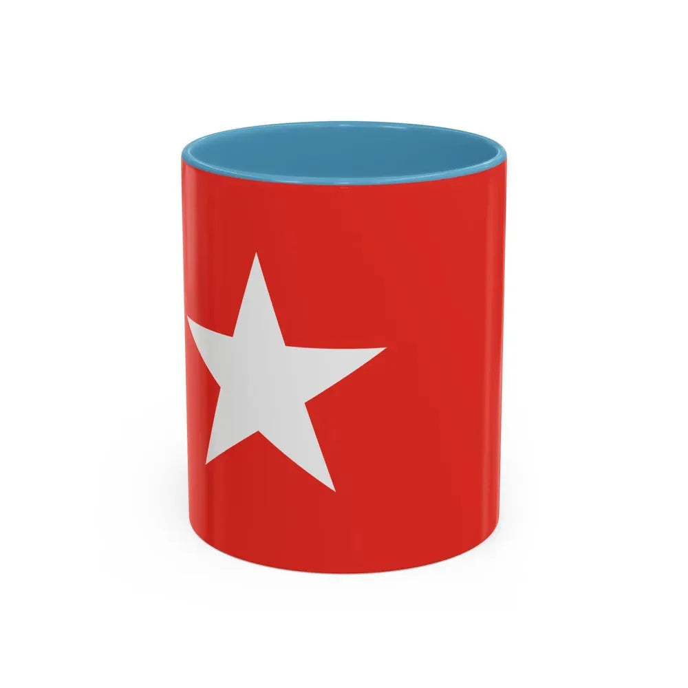 Flag of Maastricht the capital of the province of Limburg Netherlands - Accent Coffee Mug 11oz Light Blue - Go Mug Yourself