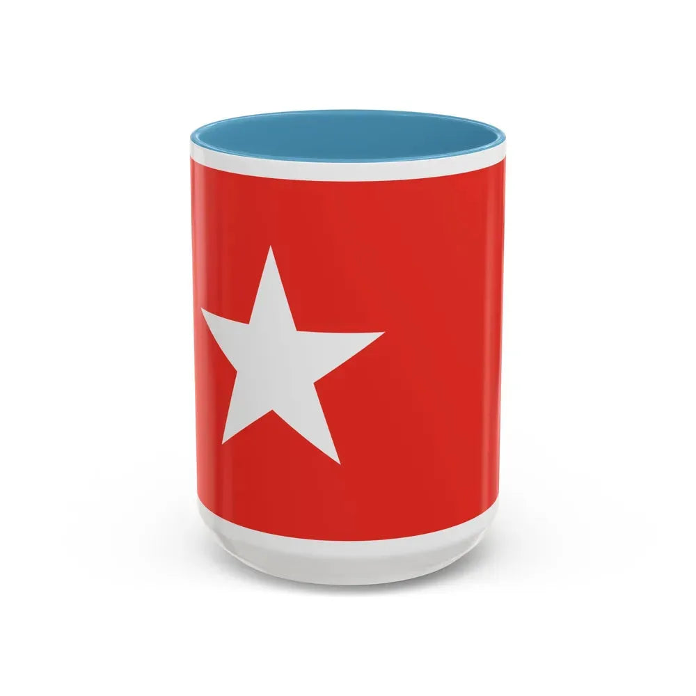 Flag of Maastricht the capital of the province of Limburg Netherlands - Accent Coffee Mug 15oz Light Blue - Go Mug Yourself