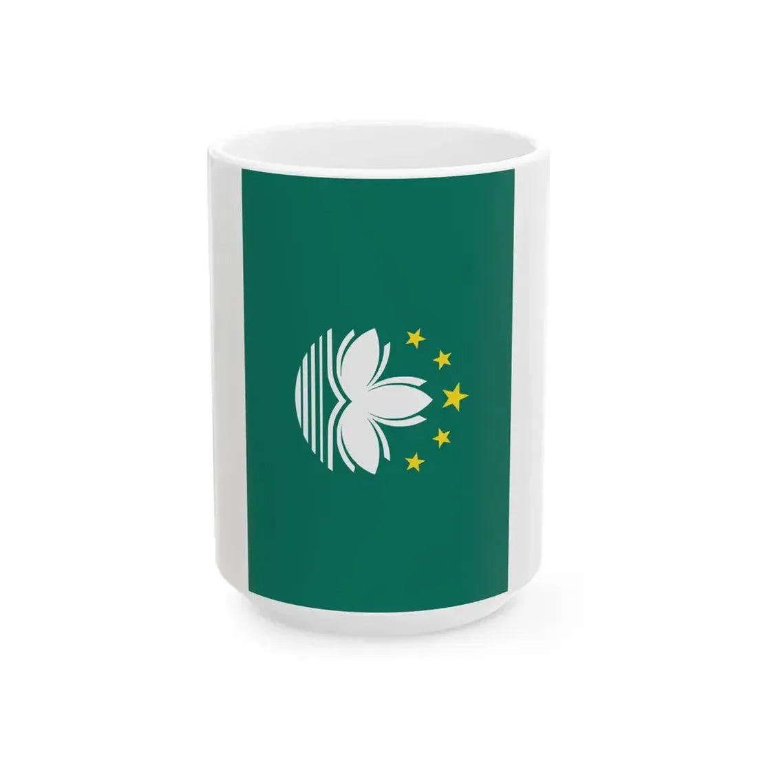 Flag of Macau vertical (China) White Coffee Mug 15oz - Go Mug Yourself