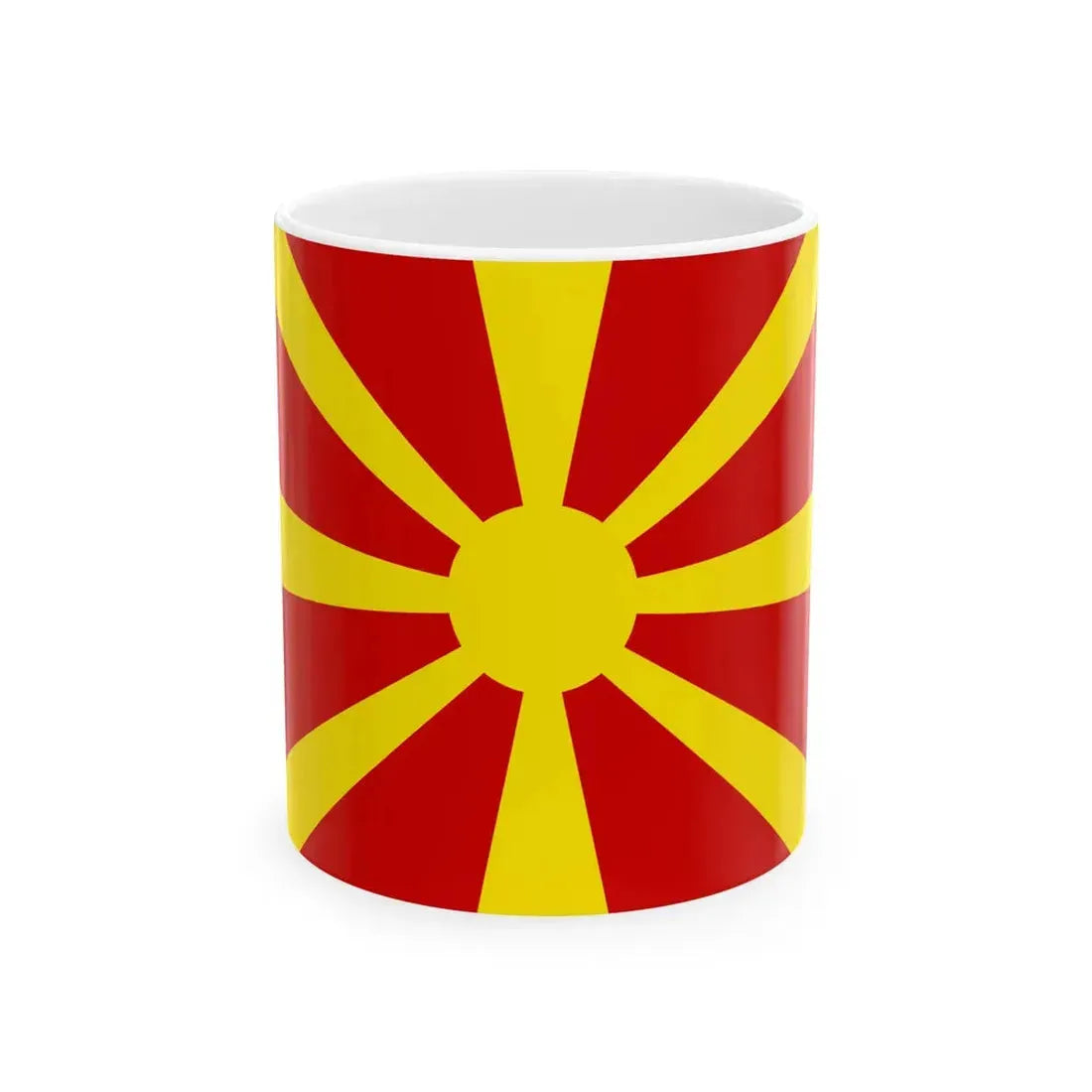 Flag of Macedonia - initial design (North Macedonia) White Coffee Mug 11oz - Go Mug Yourself