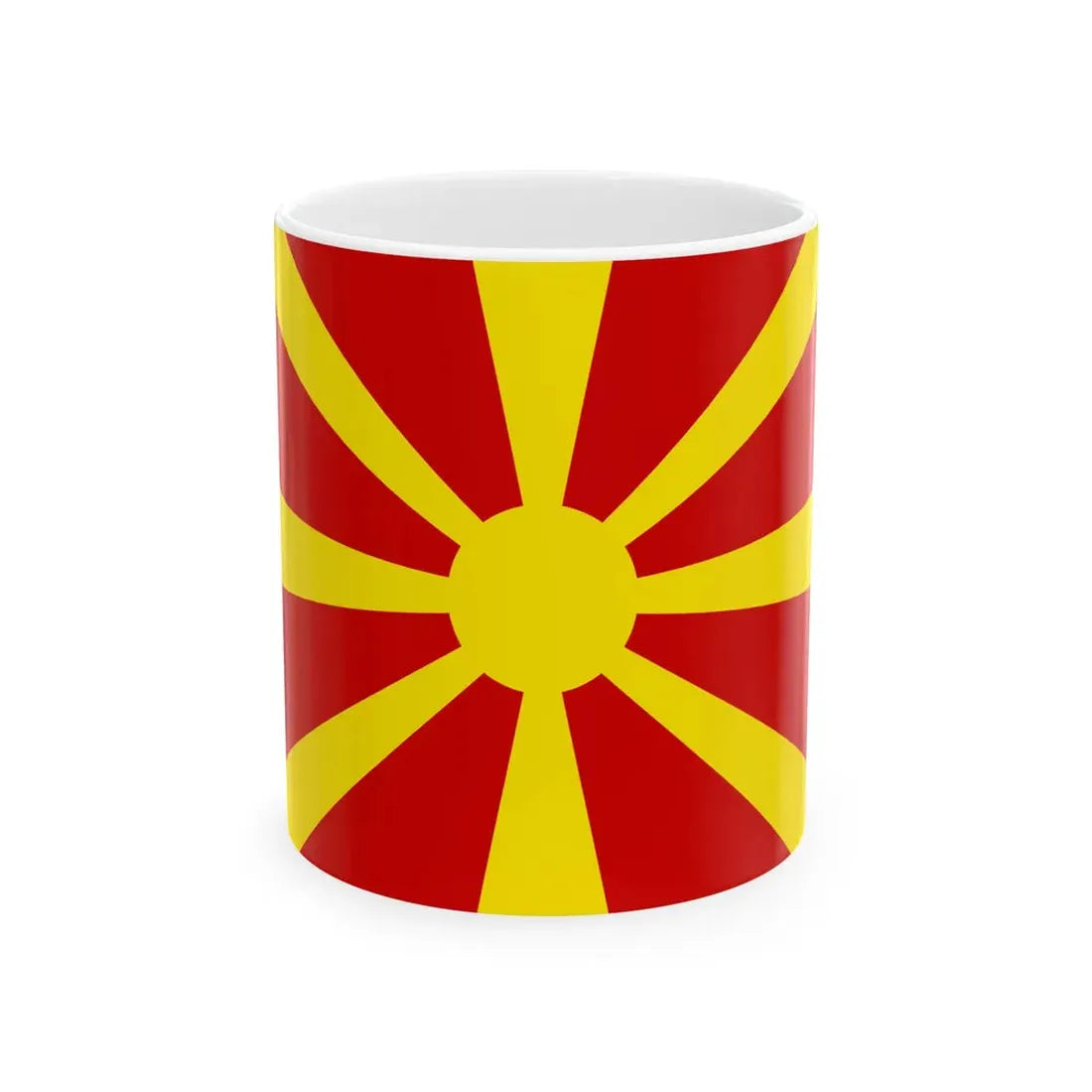 Flag of Macedonia - initial design (North Macedonia) White Coffee Mug 11oz - Go Mug Yourself