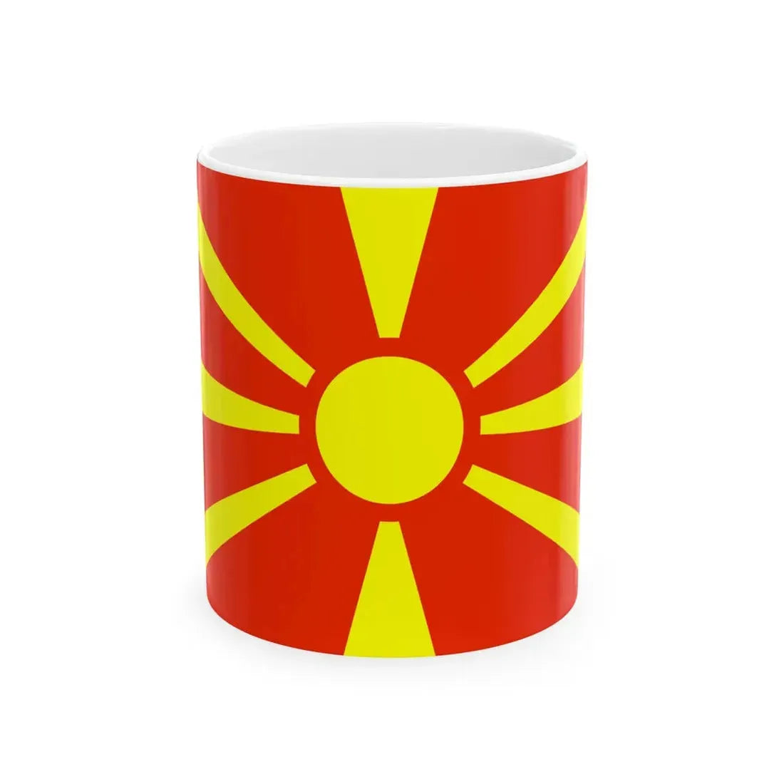 Flag of Macedonia WFB 2000 (North Macedonia) White Coffee Mug 11oz - Go Mug Yourself