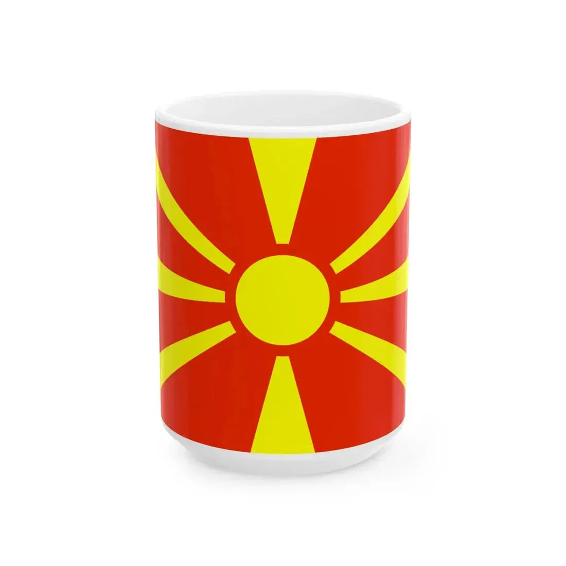 Flag of Macedonia WFB 2000 (North Macedonia) White Coffee Mug 15oz - Go Mug Yourself
