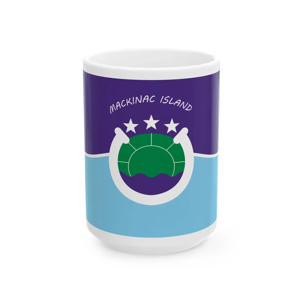 Flag of Mackinac Island Michigan (United States) White Coffee Mug 15oz - Go Mug Yourself