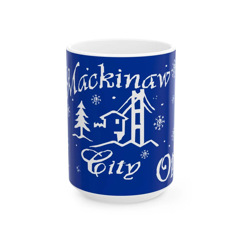 Flag of Mackinaw City Michigan (United States) White Coffee Mug 15oz - Go Mug Yourself