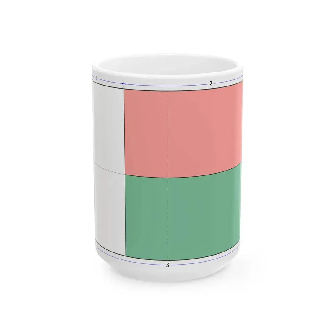 Flag of Madagascar construction sheet (Madagascar) White Coffee Mug 15oz - Go Mug Yourself
