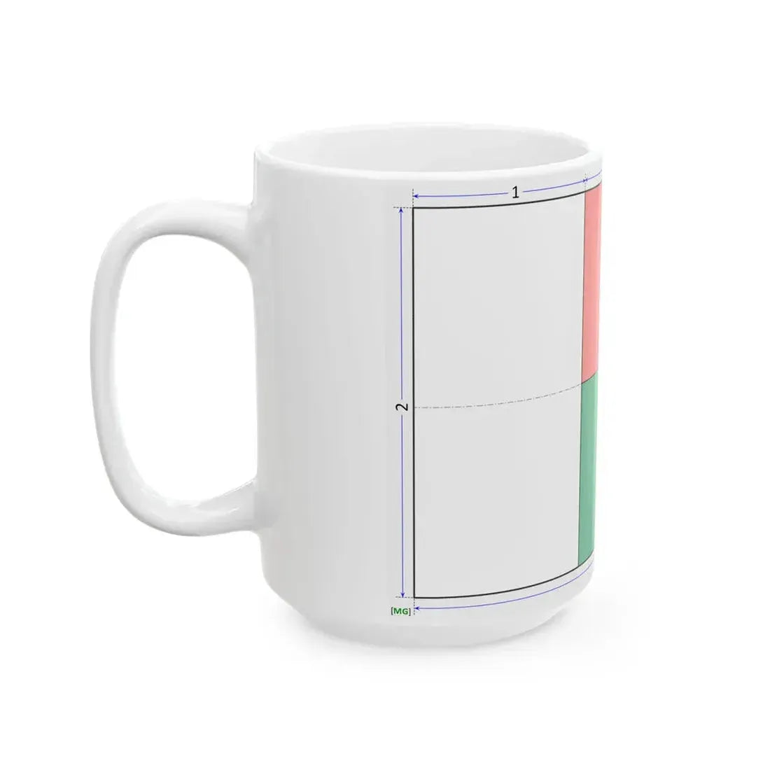 Flag of Madagascar construction sheet (Madagascar) White Coffee Mug - Go Mug Yourself
