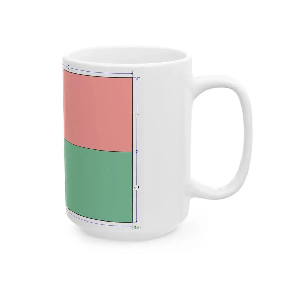 Flag of Madagascar construction sheet (Madagascar) White Coffee Mug - Go Mug Yourself