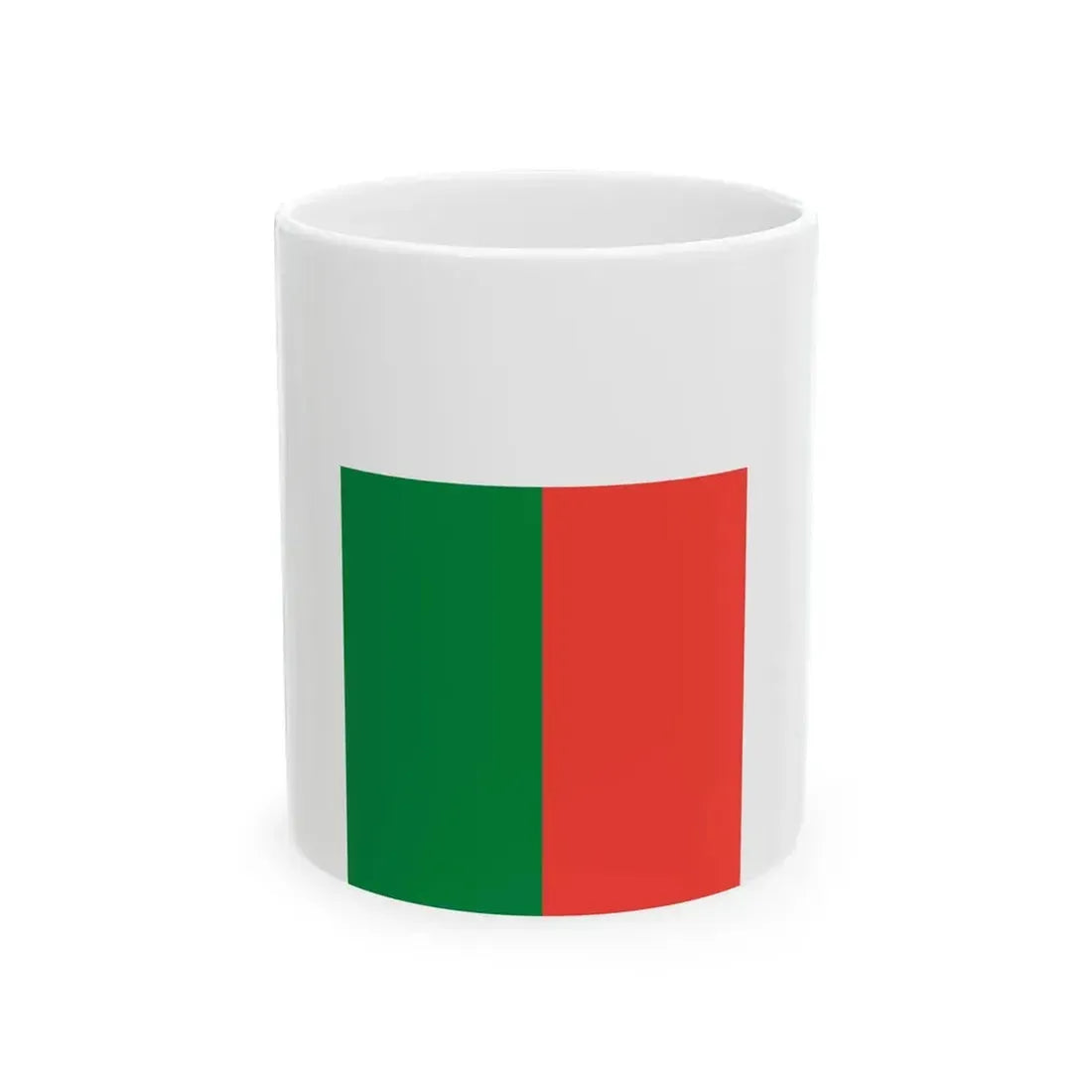 Flag of Madagascar vertical (Madagascar) White Coffee Mug 11oz - Go Mug Yourself