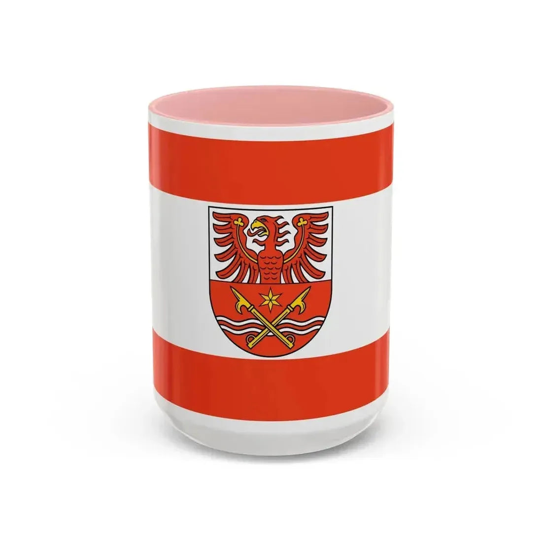 Flag of Maerkisch Oderland Germany - Accent Coffee Mug 15oz Pink - Go Mug Yourself