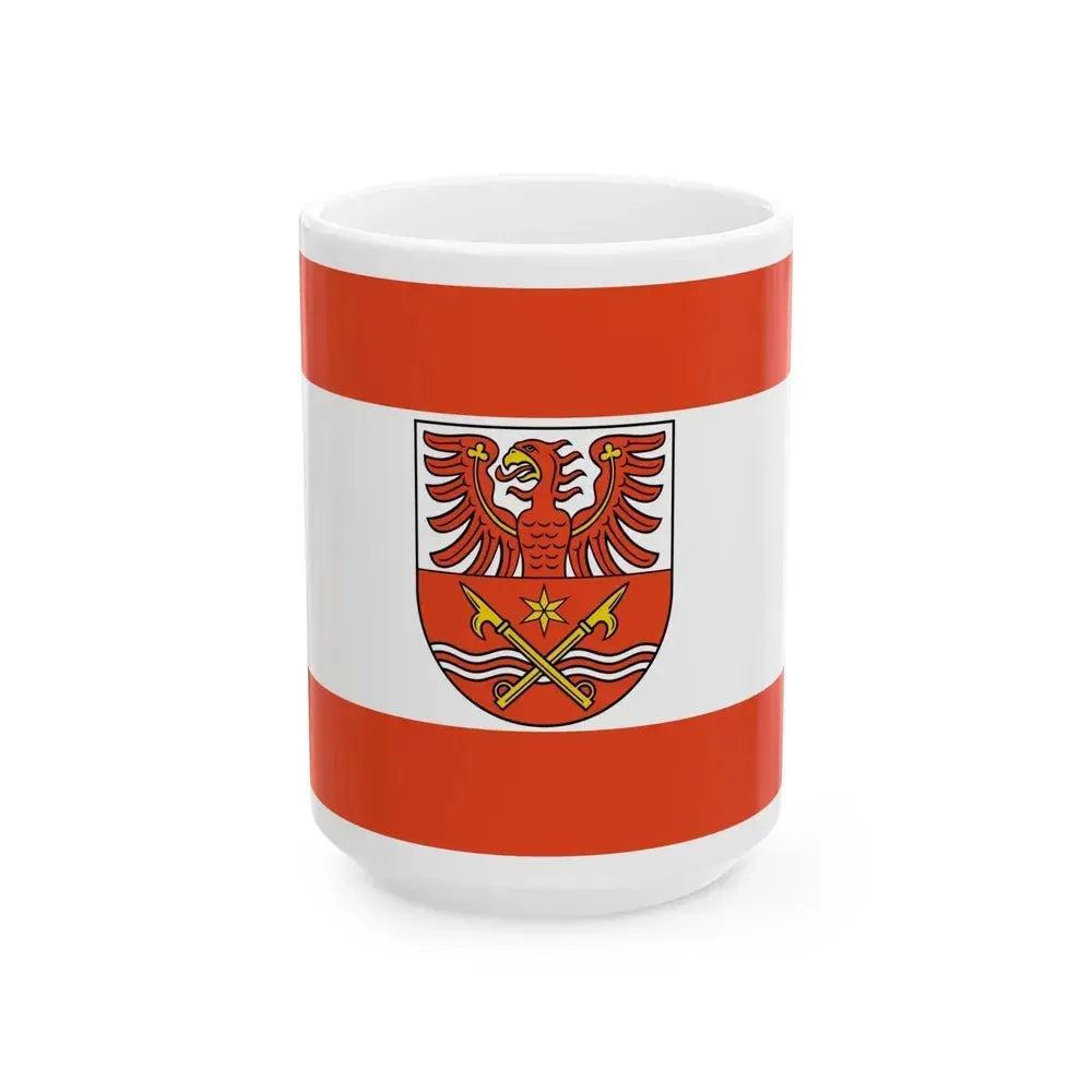 Flag of Maerkisch Oderland Germany - White Coffee Mug 15oz - Go Mug Yourself