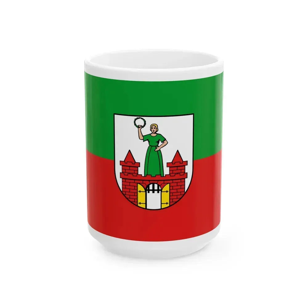 Flag of Magdeburg Germany - White Coffee Mug 15oz - Go Mug Yourself