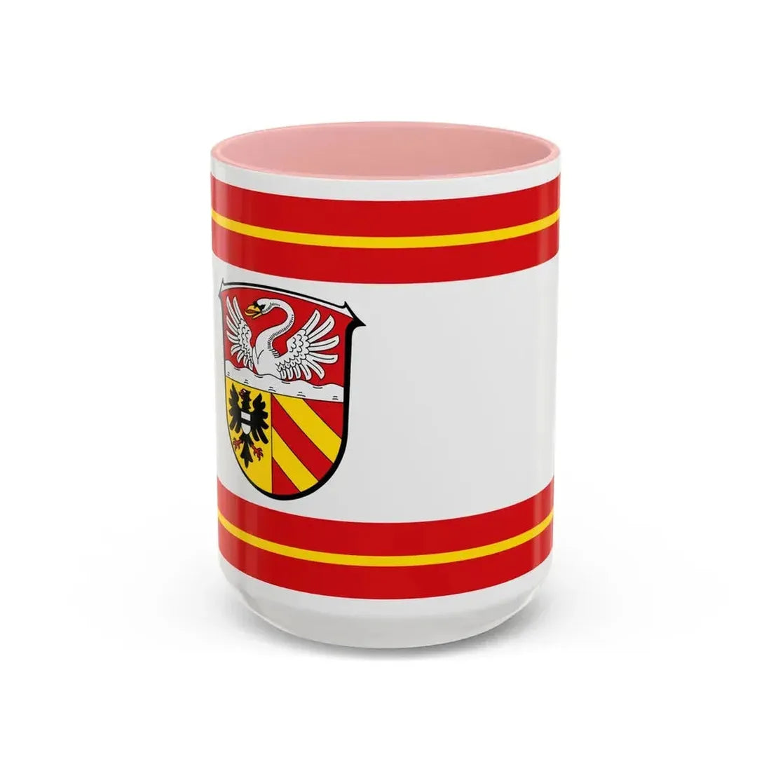 Flag of Main Kinzig Kreis Germany - Accent Coffee Mug 15oz Pink - Go Mug Yourself