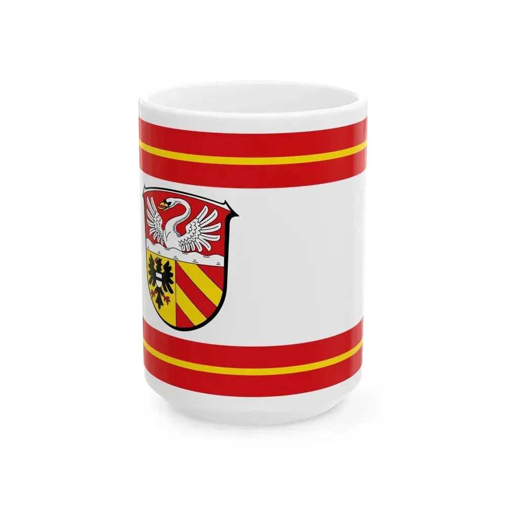 Flag of Main Kinzig Kreis Germany - White Coffee Mug 15oz - Go Mug Yourself