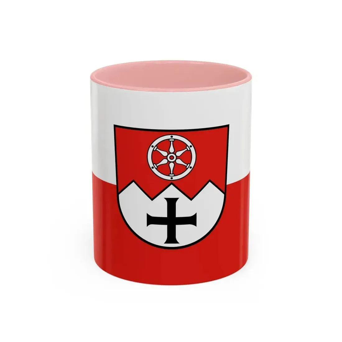 Flag of Main Tauber Kreis Germany - Accent Coffee Mug 11oz Pink - Go Mug Yourself