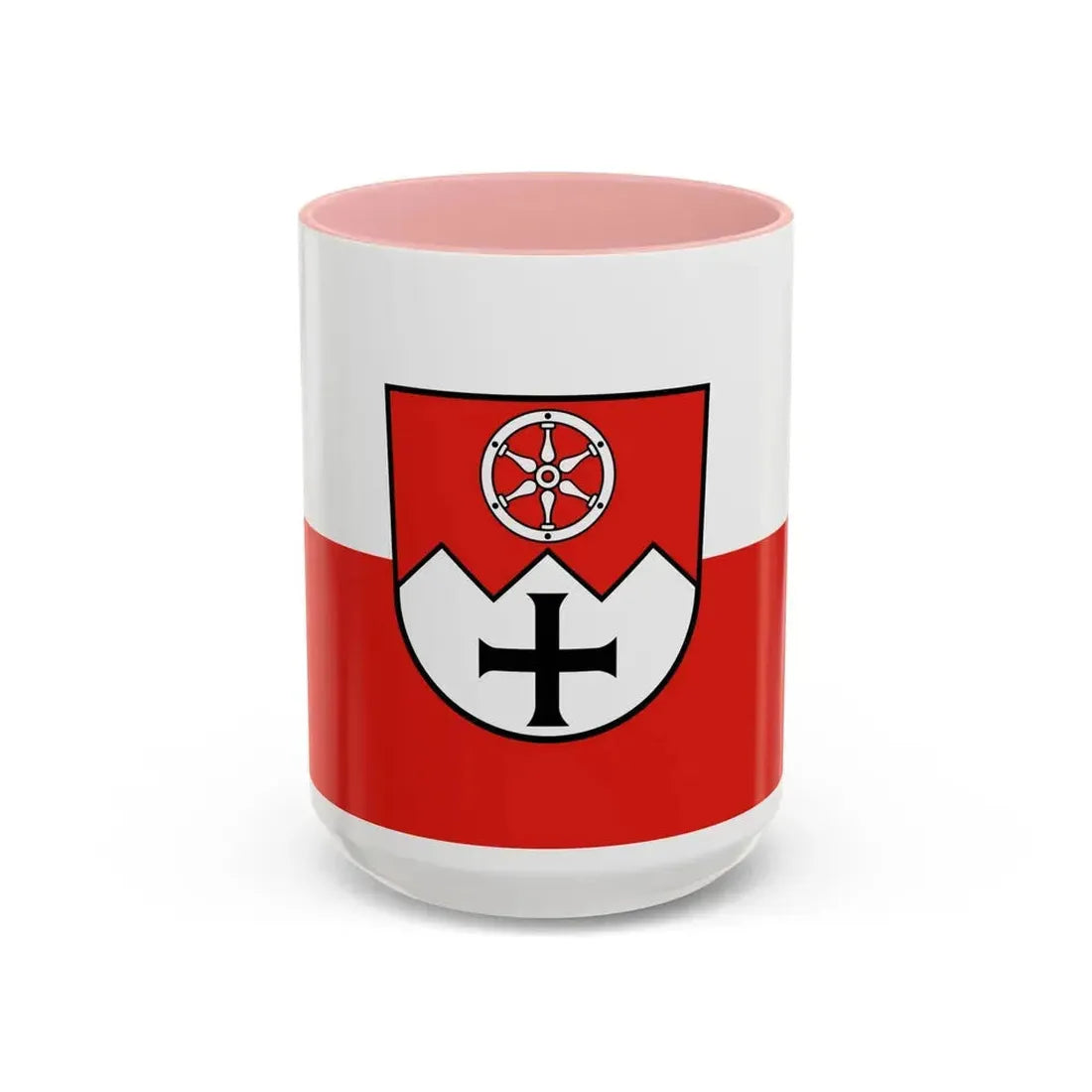 Flag of Main Tauber Kreis Germany - Accent Coffee Mug 15oz Pink - Go Mug Yourself