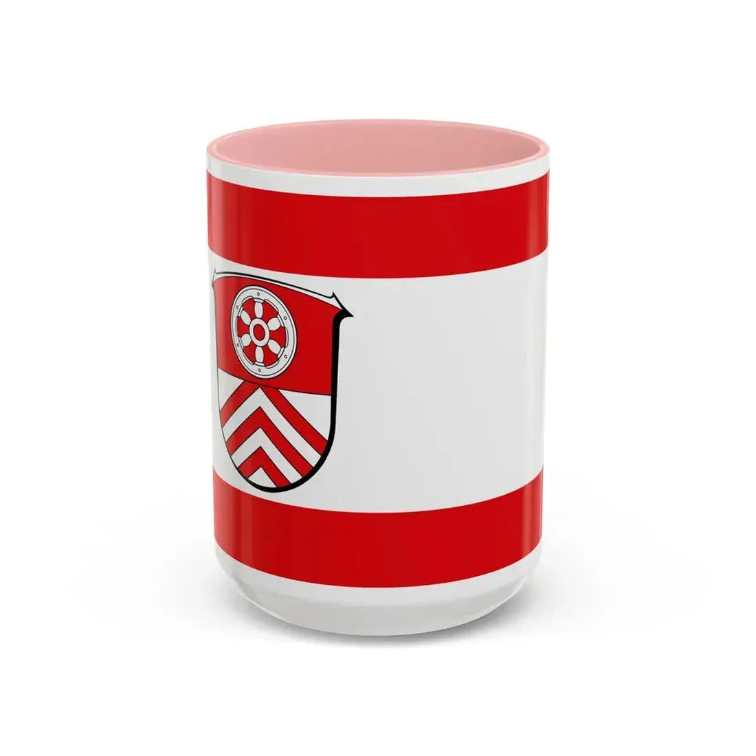 Flag of Main Taunus Kreis Germany - Accent Coffee Mug 15oz Pink - Go Mug Yourself