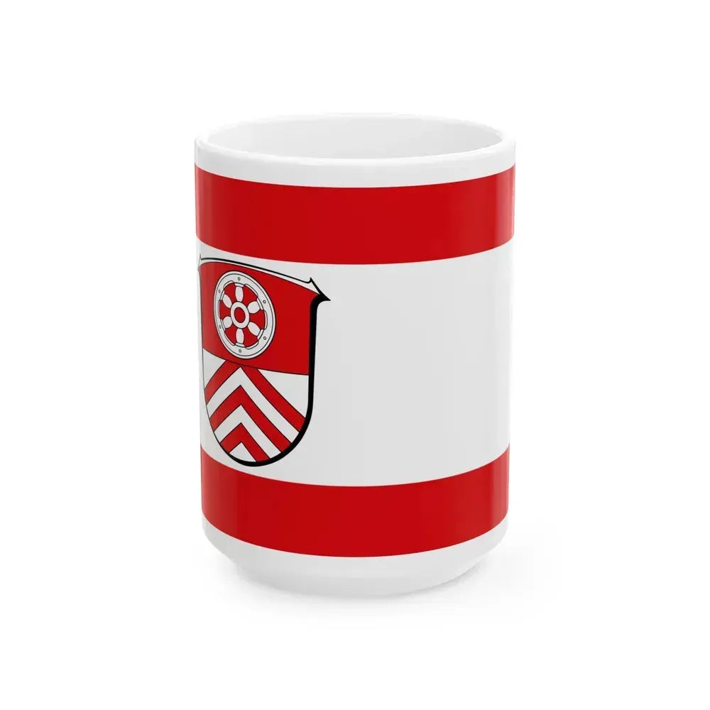 Flag of Main Taunus Kreis Germany - White Coffee Mug 15oz - Go Mug Yourself