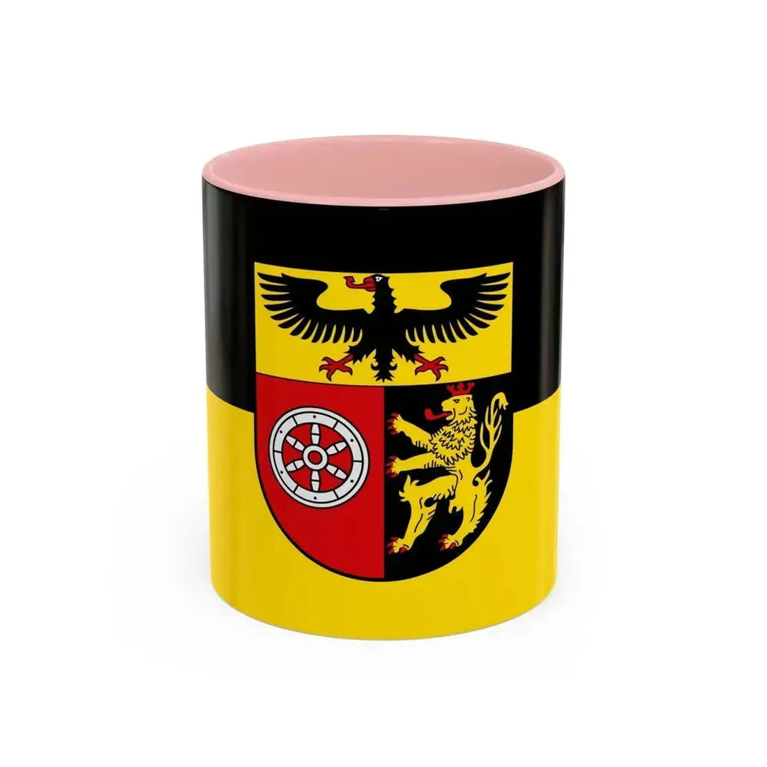 Flag of Mainz Bingen Germany - Accent Coffee Mug 11oz Pink - Go Mug Yourself