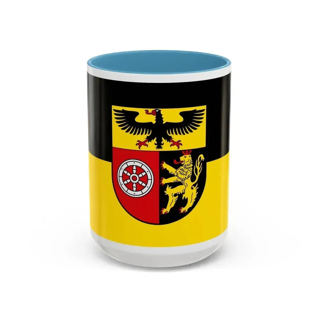 Flag of Mainz Bingen Germany - Accent Coffee Mug 15oz Light Blue - Go Mug Yourself